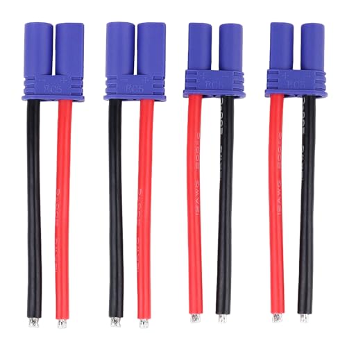 Hobbypark EC5 Plug Connector Male & Famale with 12AWG 12 Gauge Silicone w/Battery Straps for RC Lipo Battery Cable Drones Cars (4PCS)