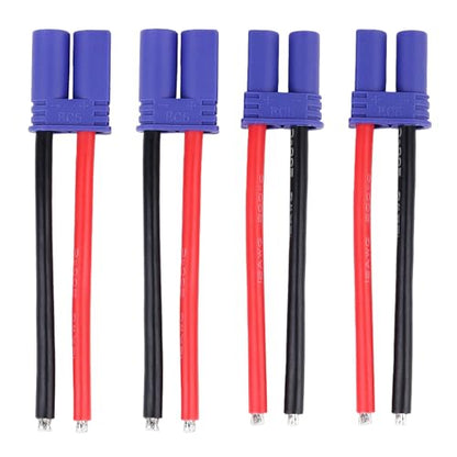 Hobbypark EC5 Plug Connector Male & Famale with 12AWG 12 Gauge Silicone w/Battery Straps for RC Lipo Battery Cable Drones Cars (4PCS)