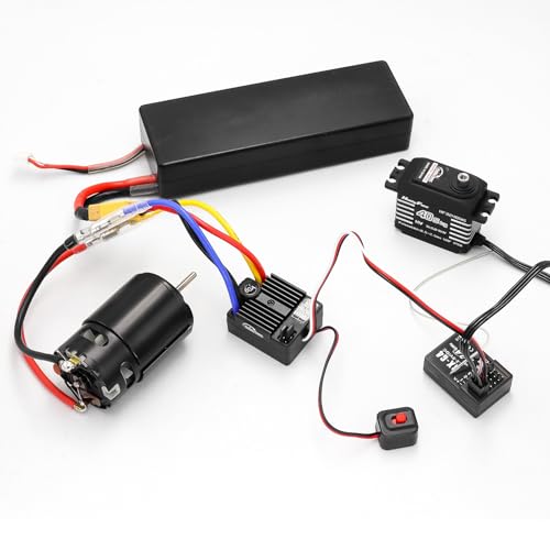 60A Brushed ESC 2-3S Electronic Speed Controller Waterproof ESC for 370 380 540 550 Brushed Motor 1/10 Remote Control Car Truck (Black) - color: Black
