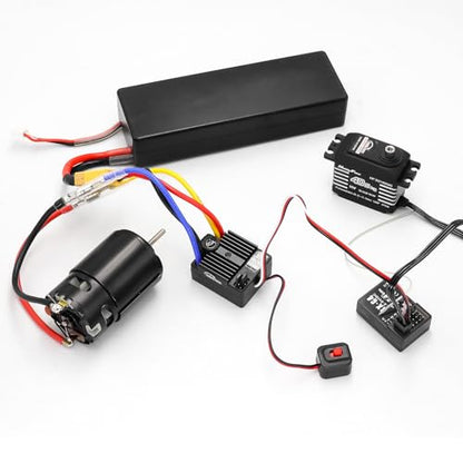 60A Brushed ESC 2-3S Electronic Speed Controller Waterproof ESC for 370 380 540 550 Brushed Motor 1/10 Remote Control Car Truck (Black) - color: Black