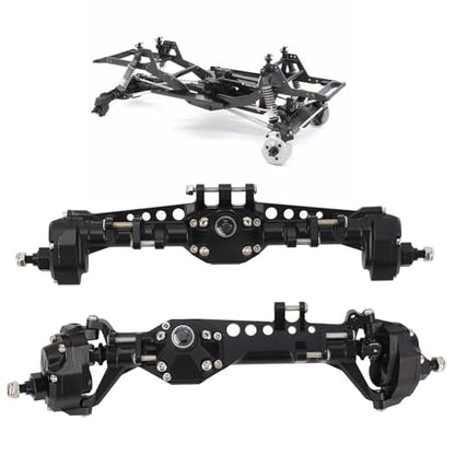 Front and Rear Portal Axle Complete Set, High Strength Aluminum Alloy Stainless Steel Metal Axle Assembly for 1/10 RC Crawler Car Enhanced Stability and Durability