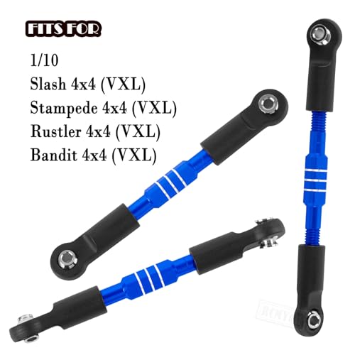 Aluminum Turnbuckles Camber Links Upgrades Part for 1/10 Slash/Stampede/Rustler/Bandit 4x4 4WD VXL,Alloy Turnbuckles Camber Links Hops Up,Navy Blue - color: Navy Blue - (Upgrades)