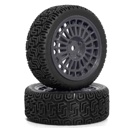 1/10 RC On-Road tires 68mm Rally Car Tire and Plastic Wheels 12mm Hex good drifting power for 1/10 RC On-Road Touring Drift Car HPI Kyosho FAZER MK2 HSP Tamiya XV01 TT01%t054+1 (Grey) - color: Grey