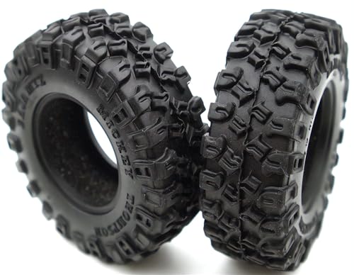 1.0 Inch Sticky Soft Tires 52 * 19mm for TRX-4M SCX24 1/18 1/24 Wheels Upgrades, High Viscosity RC Crawler Rubber Tyre (TW1002)