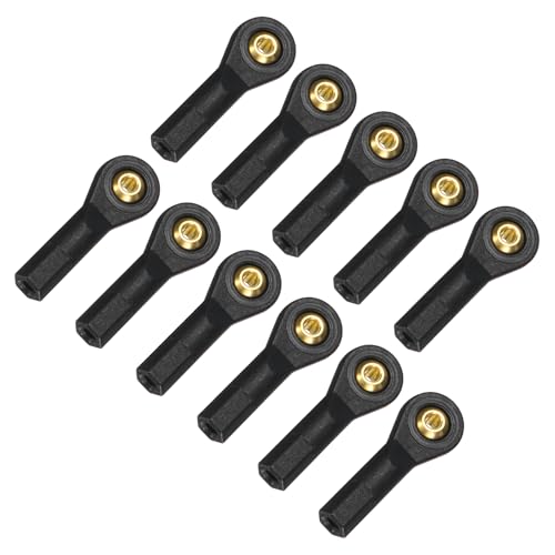 MECCANIXITY M2xL19mm RC Plastic Tied Rod Ends Link Ball Joint Head Kit Ball Head Link Joints Steering Linkage Upgrade Accessories for RC Crawler Car Pack of 11, Black - size: M2xL19mm