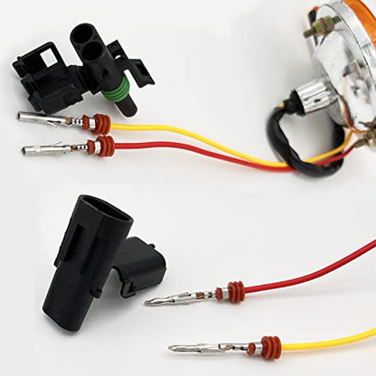 18-14 AWG 2 Pin Connector Waterproof Weather Pack Connectors Kit (10 Set) | Twippo 2 Wire WeatherPack Male and Female Automotive Electrical Wire Connectors Quick Disconnect Plug Terminals 18-14 Gauge - size: 2pin/10kit/18-14AWG