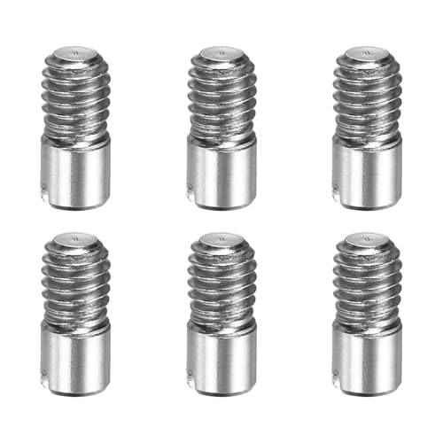 MECCANIXITY 6 Pcs M4 x 10mm Slotted Cylindrical Pins, 304 Stainless Steel Dowel External Thread Locating Parallel Pins Shelf Support Peg Pin for Furniture Installation, DIY Project - size: M4 x 10mm