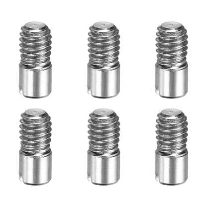 MECCANIXITY 6 Pcs M4 x 10mm Slotted Cylindrical Pins, 304 Stainless Steel Dowel External Thread Locating Parallel Pins Shelf Support Peg Pin for Furniture Installation, DIY Project - size: M4 x 10mm