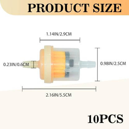 10PCS Gas Inline Fuel Filters with Magnet, Compatible with motorcycles, ATVs, quad bikes, go-karts, scooters, generator sets and similar equipment, 3/16 Inch Inline Fuel Filter