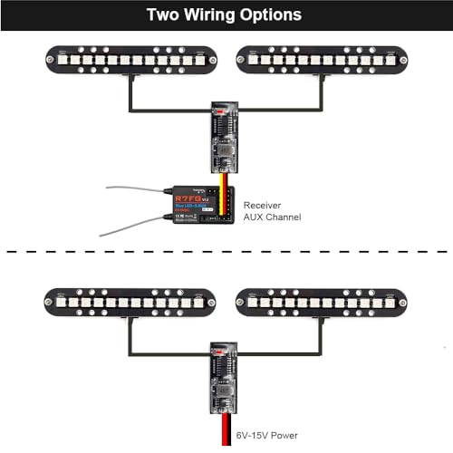 RC LED Light Bar Roof Lamp Headlight Tail Light Kit Bumper Light Compatible with Traxxas RC Car Truck Crawler Tamiya Losi HPI Rustler Axial Police Lights (100mm 2 Bar) - style: 100mm 2 Bar
