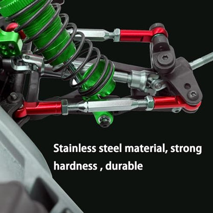 Stainless Steel Adjustable Turnbuckles/Camber Links with Rod Ends Set for 1/10 Traxxas Slash 4X4/2WD. (RED)