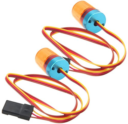 Multi-Function LED Flash Lights Alarm Lamp Flashing Rotating Beacon Light Compatible with 1/10 TRX4 SCX10 RC Crawler Car 1/14 Tamiya Tractor RC Truck (Orange) - color: Orange