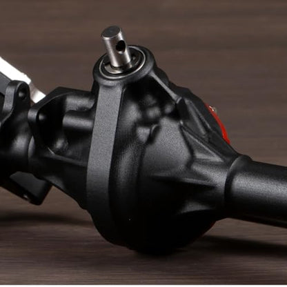 Aluminum Offset Straight Axle with Panhard Mount for Vanquish VS4-10 SCX10 II 1/10 RC Crawler Cheater Rigs (Black Front Rear) - color: Black Front Rear