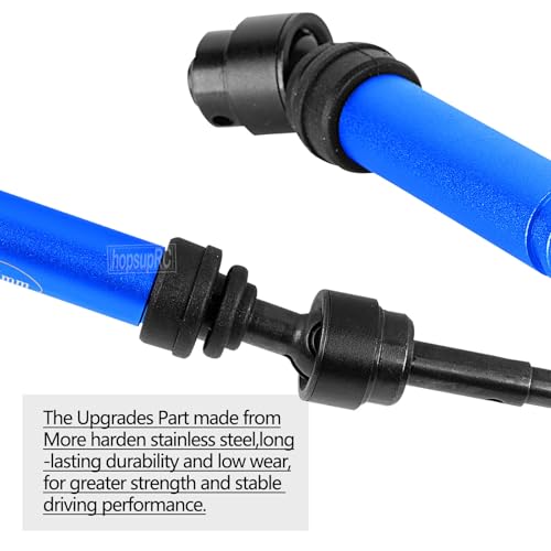 RC Upgrades Part for Stampede Slash Rustler JatO 4X4 VXL/BL-2s,RC #45 Steel CVD Drive Shafts,Harden Front Rear Driveshaft Axles Hops up(4PCS),Replace #9051#9052 Navy Blue - color: Navy Blue(4pcs)