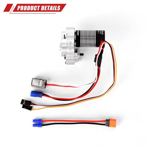RCAWD Hobbywing Brushless Motor and 3000KV 370spec Quicrun Fusion Mini16 Center Gear Box with EC2 to IC2 for 1/18 Axial UTB18 Capra 4WD 4WS Series Upgrades Part