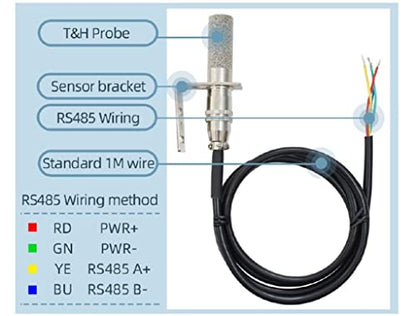 Taidacent RS485 Temperature and Humidity Transmitter Modbus RTU Moisture Monitoring Controller Probe with SHT30 Sensor PLC DCS (SHT30TYPE3) - style: SHT30 Metal Probe High Temperature Waterproof Temperature and Humidity