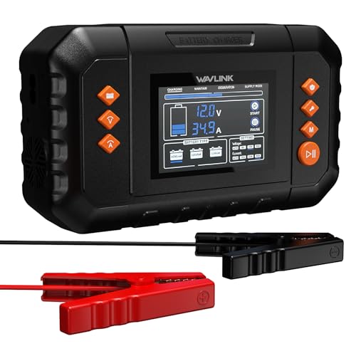 WAVLINK 35-Amp Smart Battery Charger, 6V/12V/24V Car Battery Charger | LCD Display, Lead-Acid/Lithium/LiFePO4 Compatible, Battery Maintainer & Desulfurizer for Cars, Boats, Motorcycles - color: 35-AMP