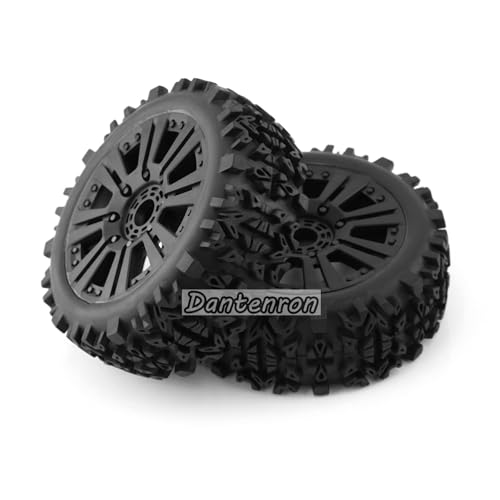 1:8 Scale RC Buggy Tires OD 4.72" and Wheels 17mm Hex with Foam Inserts for 1/8 Off Road Buggy Truck Car Traxxas Arrma Typhon 6S 3S Talion 6S Losi 8ight HPI Vorza Flux Kyosho Hobao 4PCS