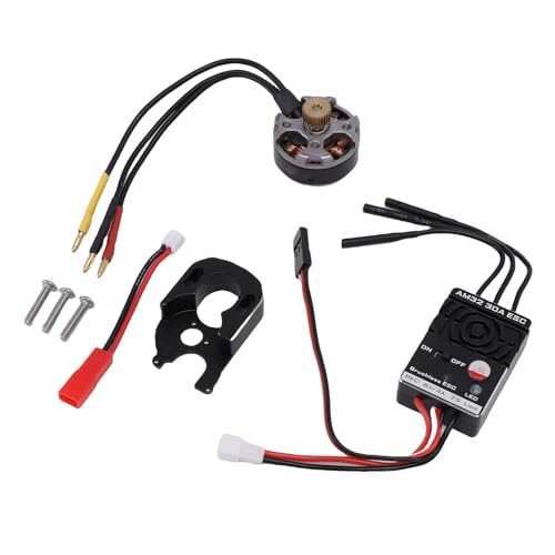 JTLB Brushless Outrunner Motor ESC Combo Fit for Axial SCX24 1/24 RC Crawler Kit 30A with Mount