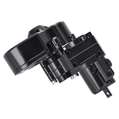 Complete Transmission Cutoff Gearbox with Dig Gear for SCX10 AX10 Wraith | CNC machined Aluminum alloy housing.Direct fit for 1/10 RC Axial SCX10.Upgrade stock gearbox for smoother crawl. - color: Black