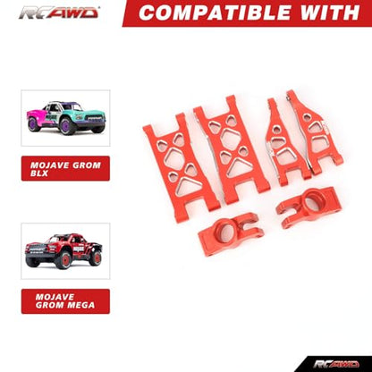 RCAWD Aluminum Rear Suspension Arm Hub Set for Arrma Mojave Grom