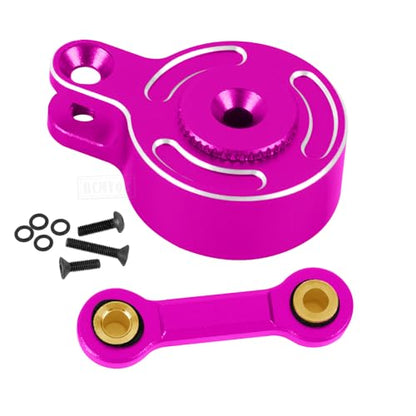 RC Aluminum Fixed Link Steering Servo Saver Upgrades Part for 1/8 Typhon 3S BLX 1/10 Big Rock Granite Senton 3S BLX Kraton Outcast 4S BLX,Pink - color: Pink - (Upgrades Part)