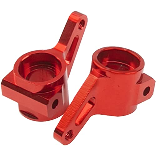 Metal Rear Stub Axle Carriers, C-Hubs Caster Blocks, Steering Blocks Compatible with 1/10 Traxxas Slash 2WD Stampede 2WD Rustler 2WD Nitro Slash RC Car Upgrade Part #3752 3736 3632 (Red) - color: Red