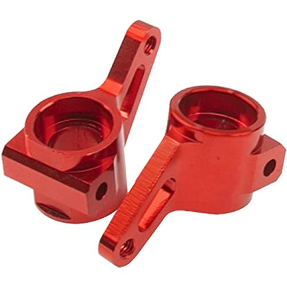 Metal Rear Stub Axle Carriers, C-Hubs Caster Blocks, Steering Blocks Compatible with 1/10 Traxxas Slash 2WD Stampede 2WD Rustler 2WD Nitro Slash RC Car Upgrade Part #3752 3736 3632 (Red) - color: Red