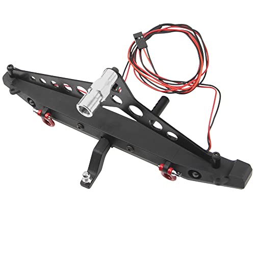 RC Front Bumper & Rear Bumper with LED Lights Headlights Tow Hook Spare Tire Carrier Compatible with Axial SCX10 Traxxas TRX4 90046 90047 SCX10-iii AX10300 1/10 RC Crawler Car