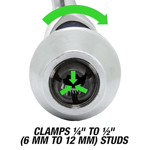 OEMTOOLS 25438 Stud Extractor Clamps 6mm to 12mm Bolts, Studs, Screws | Stud Extractor Tool, Manifold Stud Remover, Worn Screw Remover, Broken Stud Extractor, 3/8" Drive, 15/16" SAE Hex