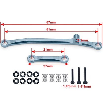 SCX24 Aluminum Steering Rod Tie Links Set - HighTightening Linkage | Compatible with 1/24 Axial SCX24 Gladiator Bronco C10 JLU Deadbolt RC Crawler Car Upgrade Replace Parts (Titanium)