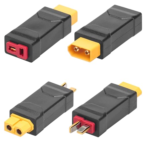 daitoku XT60 Male to Deans Female Adapter & XT60 Connector Female to Deans T Plug Male Connector Compatible with RC Car Truck Airplane Lipo Battery ESC Charger Motor