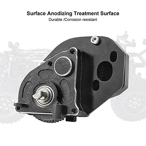Transmission Gearbox with Gear Fit for 1/24 Axial SCX24 RC Crawler Aluminum Alloy Black