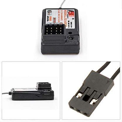 RC Car Receiver, FS-GR3E AFHDS 3CH 2.4GHz Receiver for RC Car Boat, Fit for FS-GT2 FS-GT2B FS-GT3B FS-GT3C FZ-IT4S Transmitter, with 3 Channels
