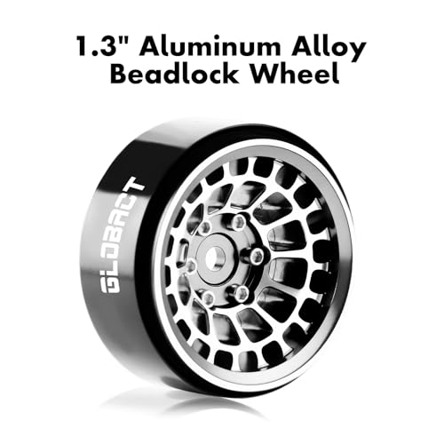 GLOBACT 1.3 Wheels Tires Offset -3.75mm for SCX24 AX24 TRX4M 1/18 1/24, BK - color: Black