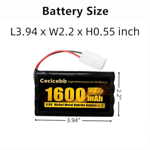 9.6V 1600mAh NI-MH Rechargeable Battery Pack with Standard Tamiya for RC Car Boats Robots Vehicles Trucks Tank 9.6 v rc Battery and Charger