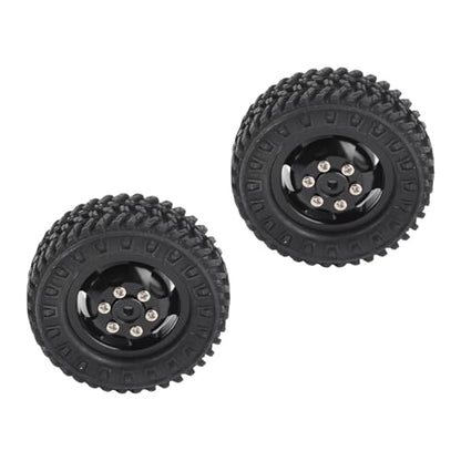 RC Wheels, Durable Rubber Tires with Aluminium Alloy RC Truck Wheels 55mm Diameter for D12 1/10 Scale RC Cars Off-Road Enthusiasts and Hobbyists