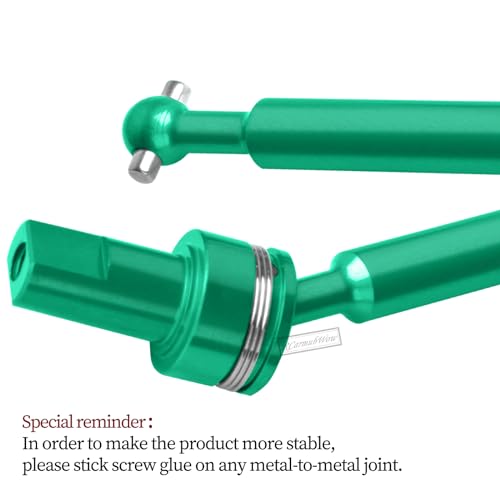 RC Driveshafts Axles Upgrades Part for 1/18 LaTrax Teton,LaTrax Desert Prerunner,7075 Aluminum Front Rear Drive Shafts CVD w/6061 Hex Hops Up,4PCS,Replace #7650,Green - color: Green(4pcs)