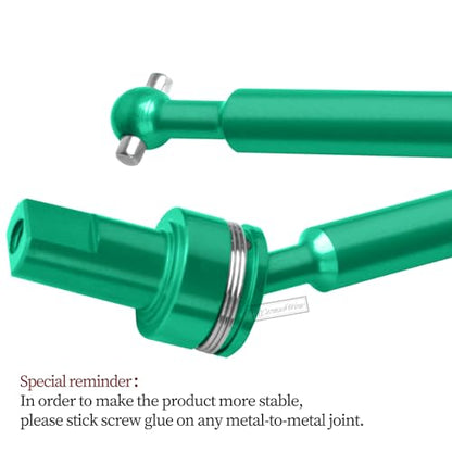 RC Driveshafts Axles Upgrades Part for 1/18 LaTrax Teton,LaTrax Desert Prerunner,7075 Aluminum Front Rear Drive Shafts CVD w/6061 Hex Hops Up,4PCS,Replace #7650,Green - color: Green(4pcs)