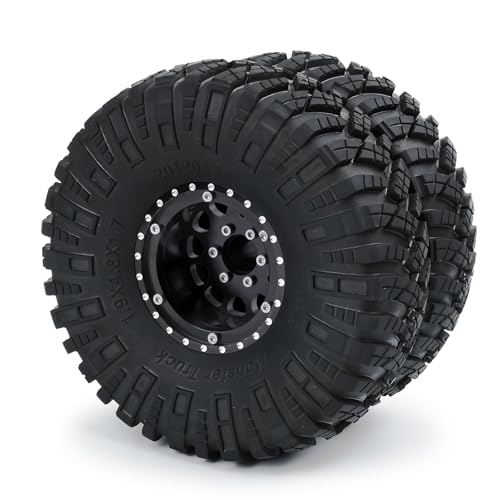 RCHUBAM 2PCS 1.9" Twin Beadlock Wheels for 1/10 Scale SCX10 TRX-4 TRX6 G63 | RC Dually wheels Tractor-Trailer Design,RC Upgrade Parts - style: 2PCS