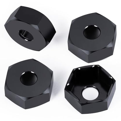 MORLORDY 4Pcs 12mm to 14mm Aluminum CNC Wheel Hex Hub Adapter Spacers for 1/10 SCX10/ TRX4/ 2WD Slash/Maxx/RTR/Granite/Stampede/Rustler VXL RC Car Truck Upgrade Part