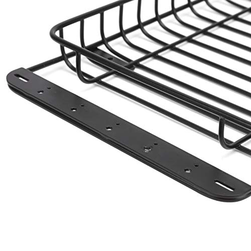 RC Roof Rack Metal Luggage Carrier for - 4 and Axial SCX10, Lightweight Simulated Roof Rack with 5 LED Lights, Black RC Car Accessory