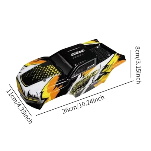 RC Body Shell 1/16 RC Car Body Shell Cover Upgrade Part RC Car Replace Parts Painted Body Shell DIY Accessory Lightweight Suitable for 16101 16102, Yellow - color: Yellow