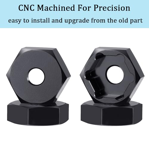 MORLORDY 4Pcs 12mm to 17mm CNC Wheel Hex Hub Adapter for 1/8 Typhon/Kraton/Outcast/Notorious RC Big Rock Crawler Off Road Monster Truck Upgrades Part