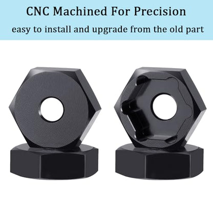 MORLORDY 4Pcs 12mm to 17mm CNC Wheel Hex Hub Adapter for 1/8 Typhon/Kraton/Outcast/Notorious RC Big Rock Crawler Off Road Monster Truck Upgrades Part