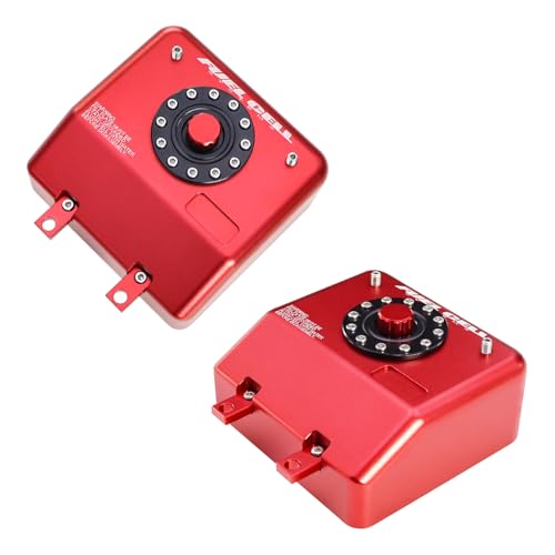 H10 Aluminum Alloy Simulated Cell Receiver Equipment Box Electric Box Fuel Tank for 1/10 RC Crawler Car Vanquish H10 Optic LCG Upgrade Parts (Red) - color: Red