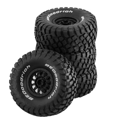 1/7 RC Short Course Truck Tires and Wheels 17mm Hex OD 5.43" 1/8 All Terrain Off Road Tyres with Foam Insert for 1:7 RC Buggy Monster Truck Car TRAXXAS UDR 85086-4 4PCS (Black) - color: Black