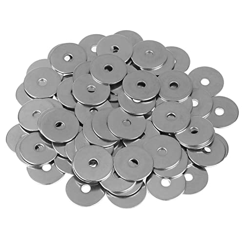 HELIFOUNER 50 Pieces M5x25x1.5mm Fender Washers, 304 Stainless Steel Large Fender Washers, Inner Diameter 5mm, Outer Diameter 25mm, Thickness 1.5mm - size: M5x25x1.5mm
