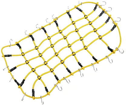 1/10 RC Elastic Cargo Net with Hooks, 240×140mm Roof Luggage Net for SCX10 | Compatible with 1/10 1/8 Traxxas TRX-4, D90, D110, SCX10, 90046 1/10 1/8 Crawler Truck Buggy Rack Accessories (Yellow) - color: Yellow