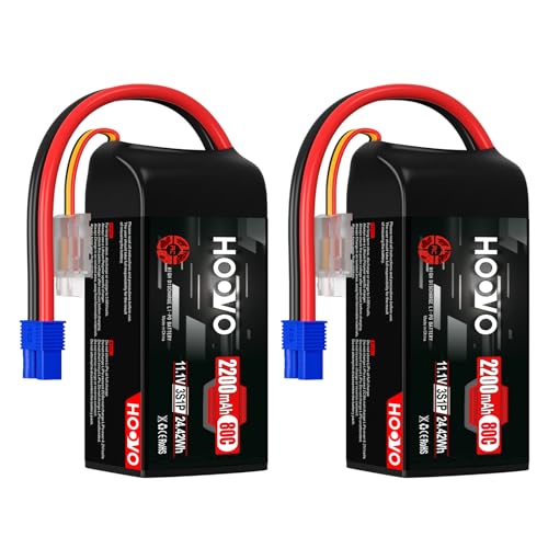 HOOVO 3S Lipo Battery 2200mAh 80C 11.1V Shorty Lipo Battery EC3 Plug 2Pack | Softcase Lipo Battery Pack, for Drone RC Quadcopter Helicopter Airplane FPV RC Car - style: 3S 2200mAh 80C-EC3